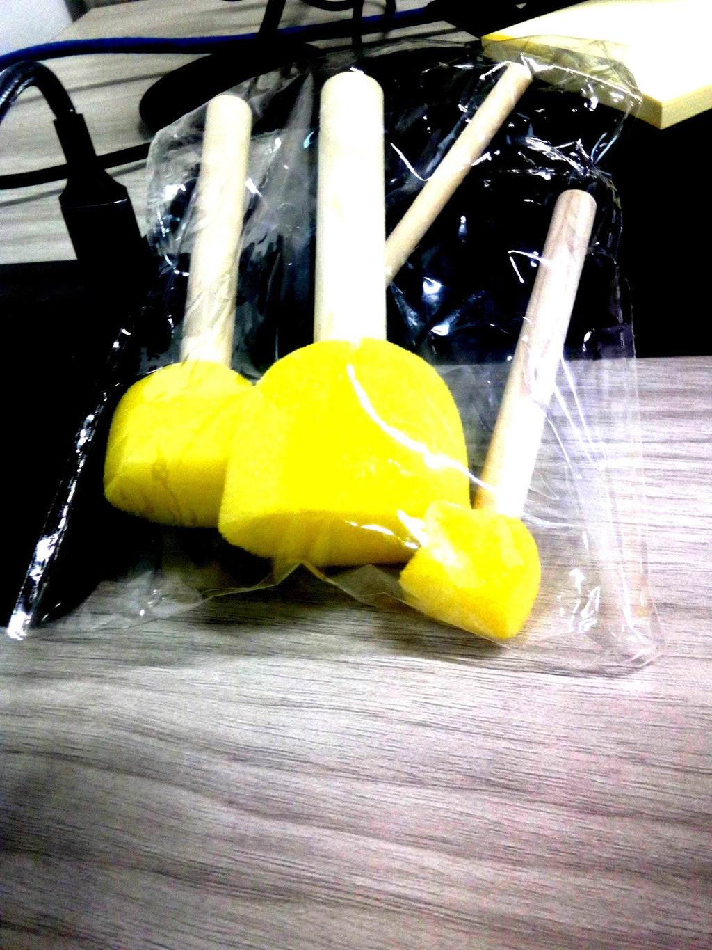 Stippling Sponge Brushes with Wooden Handles for Craft Painting