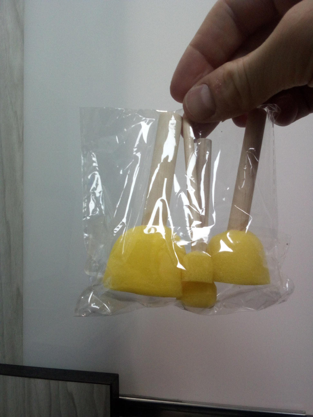 Stippling Sponge Brushes with Wooden Handles for Craft Painting