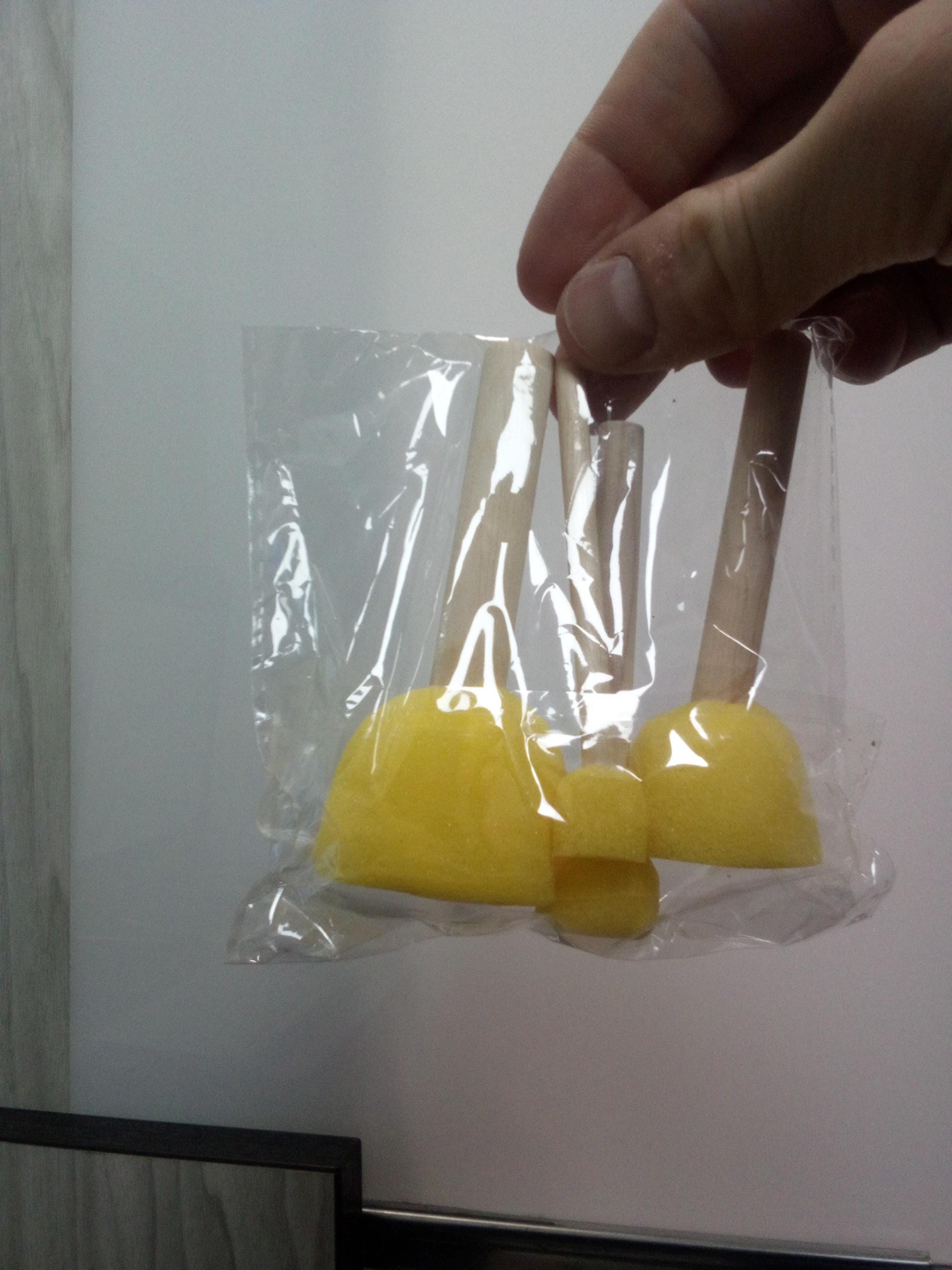Stippling Sponge Brushes with Wooden Handles for Craft Painting