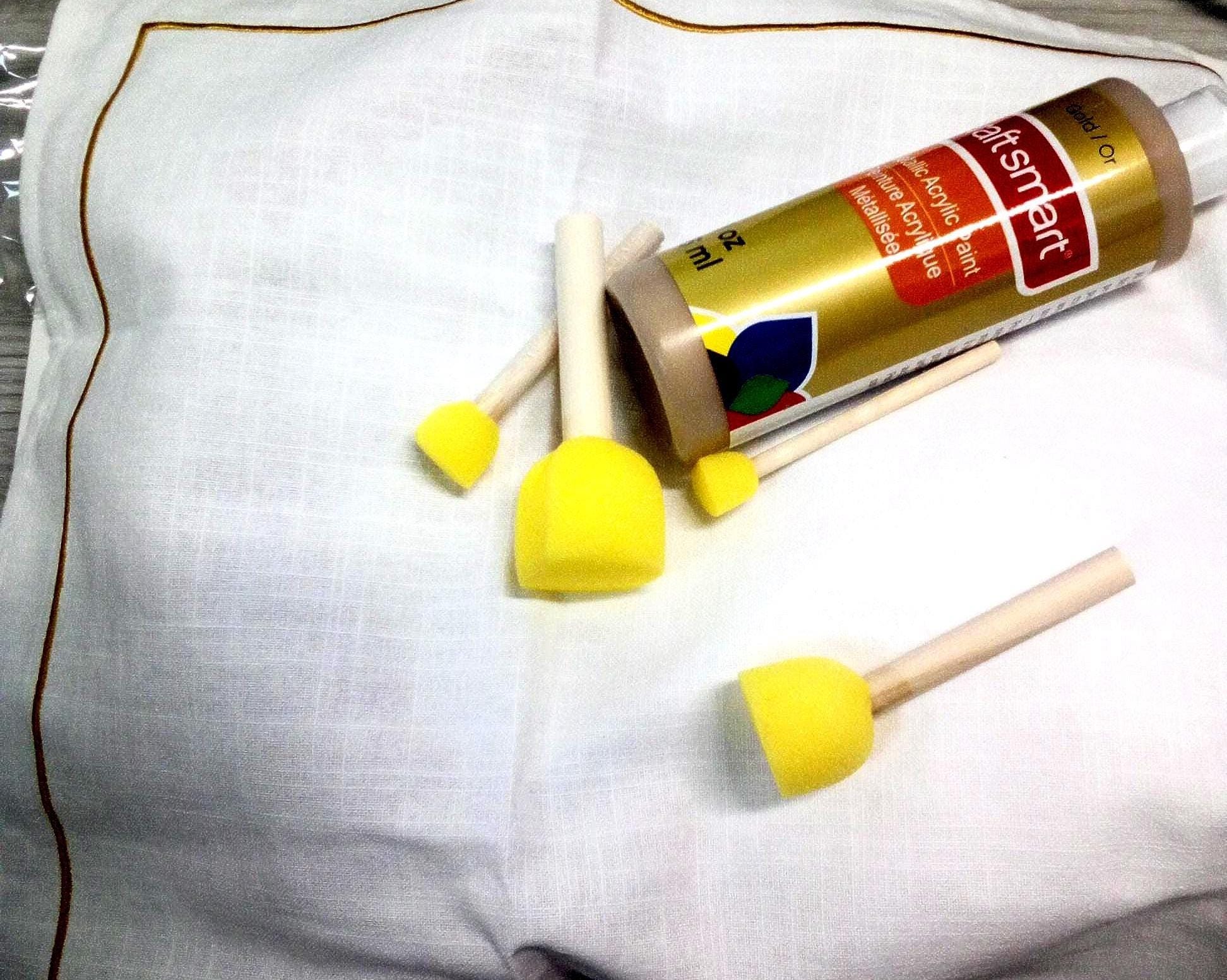 Stippling Sponge Brushes with Wooden Handles for Craft Painting