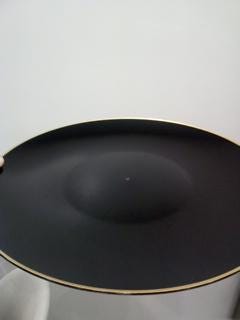 A set of 4 Black with Gold Rim Transparent Hammered Plastic Charger party Plates